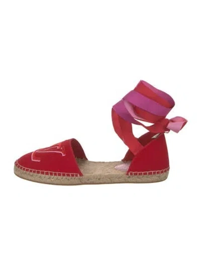 Pre-owned Louis Vuitton Escale Pattern Canvas Espadrilles In Red