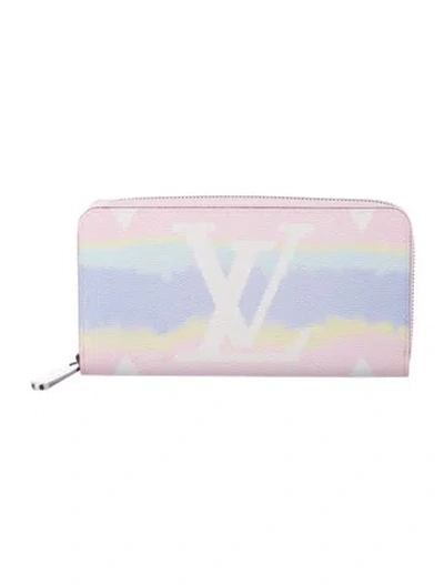 Pre-owned Louis Vuitton Escale Pattern Coated Canvas Zippy Wallet In Pink