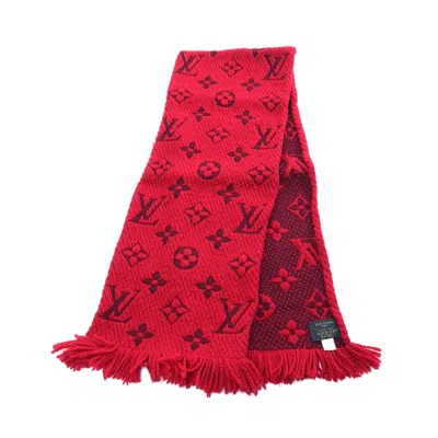 Pre-owned Louis Vuitton Escharpe Logomania Ruby Scarf Wool Silk Red