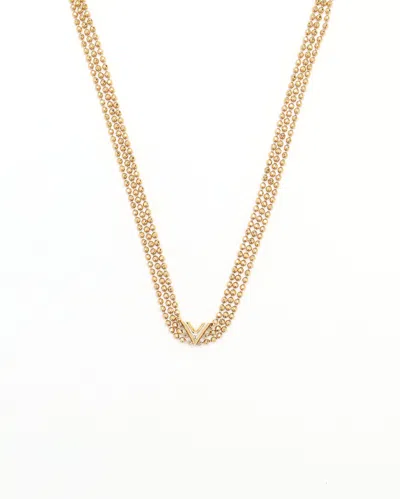 Pre-owned Louis Vuitton Essential V Choker Necklace In Gold