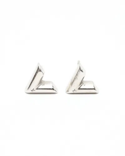 Pre-owned Louis Vuitton Essential V Earrings In Silver
