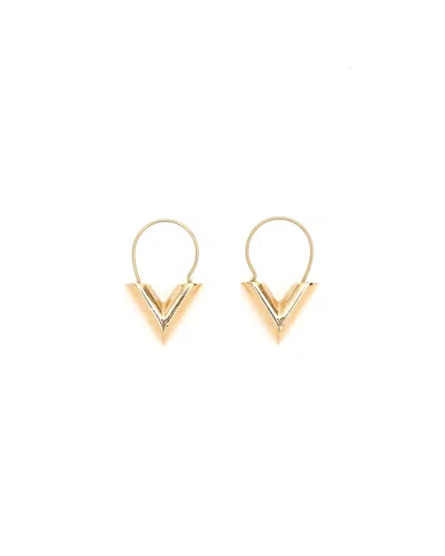 Louis Vuitton Essential V Hoop Earrings In Gold