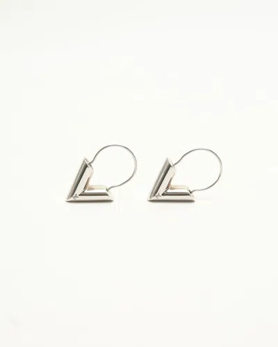 Pre-owned Louis Vuitton Essential V Hoop Earrings In Silver