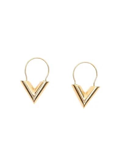 Pre-owned Louis Vuitton Essential V Hoop Earrings In Yellow