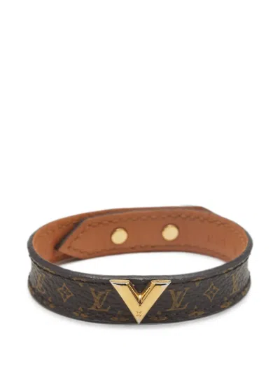 Pre-owned Louis Vuitton Essential V Monogram Bracelet In Gold