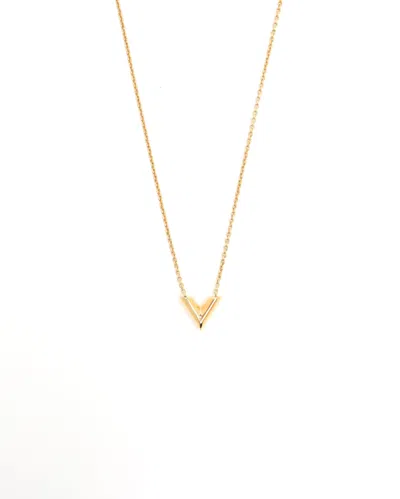 Pre-owned Louis Vuitton Essential V Necklace In Gold