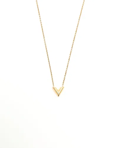 Pre-owned Louis Vuitton Essential V Necklace In Gold