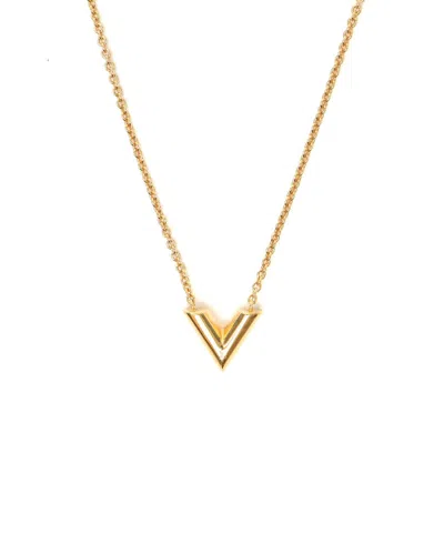 Pre-owned Louis Vuitton Essential V Necklace In Gold