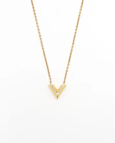 Pre-owned Louis Vuitton Essential V Necklace In Gold