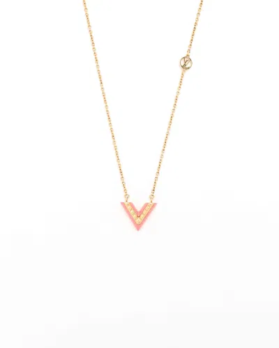 Pre-owned Louis Vuitton Essential V Necklace In Gold