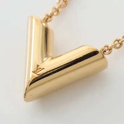 Pre-owned Louis Vuitton Essential V Necklace Gp Gold