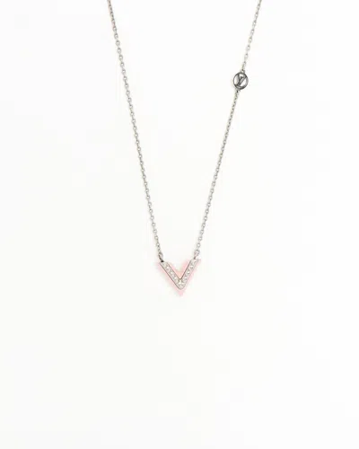 Pre-owned Louis Vuitton Essential V Necklace In Silver