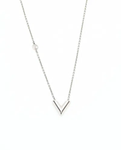 Pre-owned Louis Vuitton Essential V Necklace In Silver
