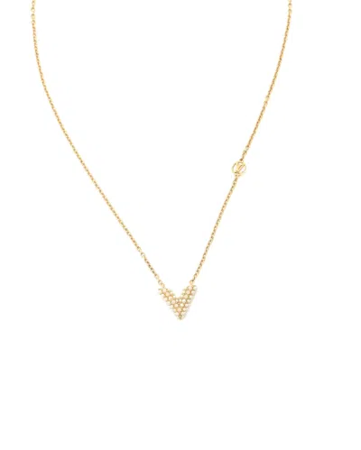 Louis Vuitton Essential V Pearl Necklace In Gold
