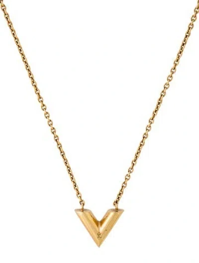 Pre-owned Louis Vuitton Essential V Pendant Necklace, 18" In Multi