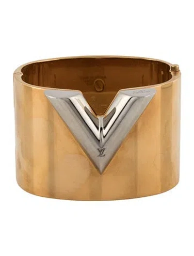 Pre-owned Louis Vuitton Essentials V Hinged Bangle Bracelet, 5.25" In Multicolor