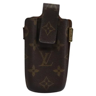 Pre-owned Louis Vuitton Etui Téléphone Brown Canvas Wallet  ()