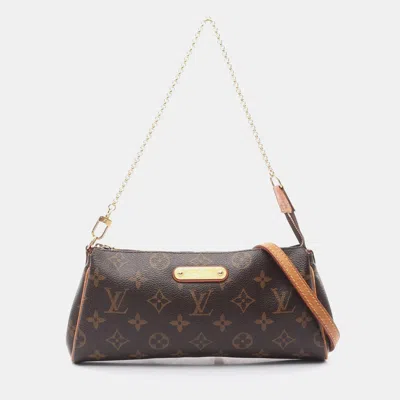 Pre-owned Louis Vuitton Eva 2way Chain Shoulder Bag Monogram Canvas Brown Lv