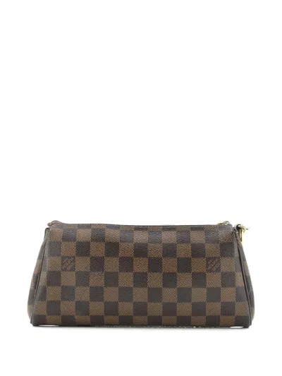 Pre-owned Louis Vuitton Eva Handbag Damier Clutch Bag In Brown