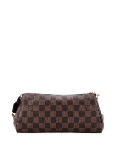 Pre-owned Louis Vuitton Eva Handbag Damier Clutch Bag In Brown