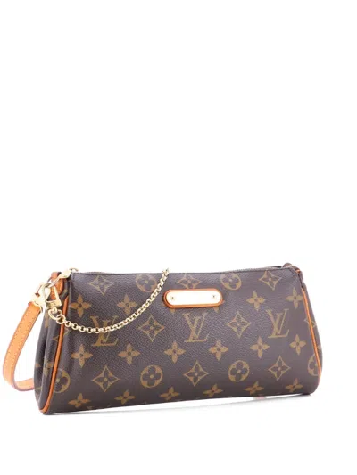 Pre-owned Louis Vuitton Eva Handbag Monogram Canvas Clutch Bag In Brown