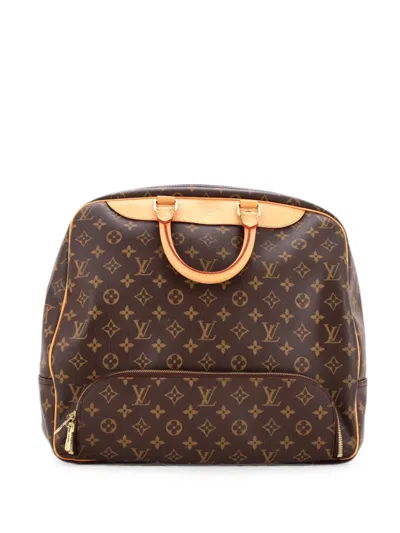 Pre-owned Louis Vuitton Evasion Travel Bag Monogram Canvas Mm Satchel In Brown