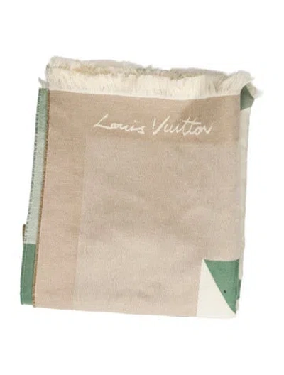 Pre-owned Louis Vuitton Everest Throw Blanket In Green