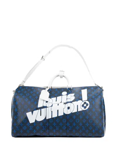 Louis Vuitton Everyday Keepall Bandoulière 50 Luggage Bag In Blue