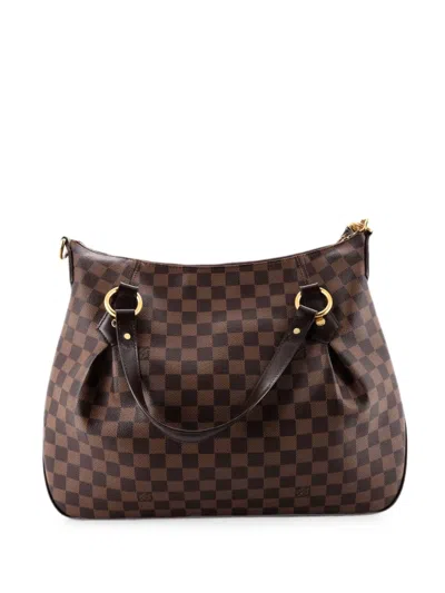 Pre-owned Louis Vuitton Evora Handbag Damier Mm Satchel In Brown