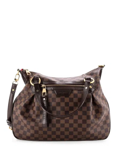 Pre-owned Louis Vuitton Evora Handbag Damier Mm Satchel In Brown