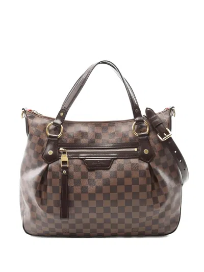 Pre-owned Louis Vuitton Evora Mm Two-way Handbag In Brown