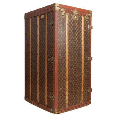 Pre-owned Louis Vuitton Exceptionally Large  Wardrobe Trunk, Circa 1955 In Brown
