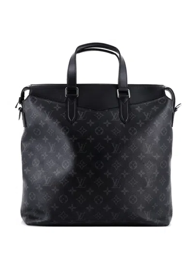 Pre-owned Louis Vuitton Explorer Tote Monogram Eclipse Canvas Satchel In Black