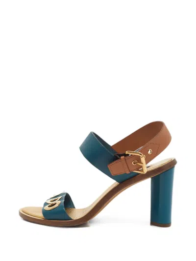 Pre-owned Louis Vuitton Eyelet Ankle-strap Sandals In Blue