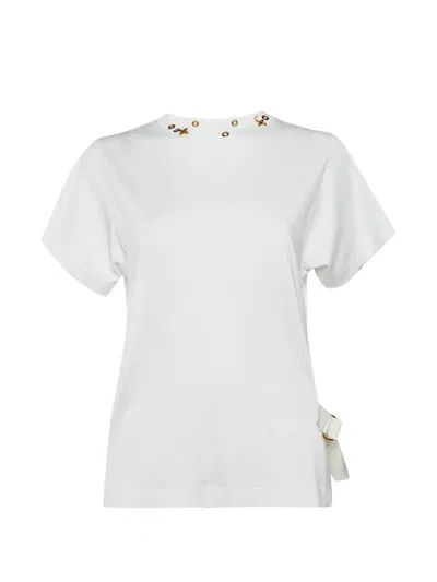 Pre-owned Louis Vuitton Eyelet Side-strap T-shirt In White