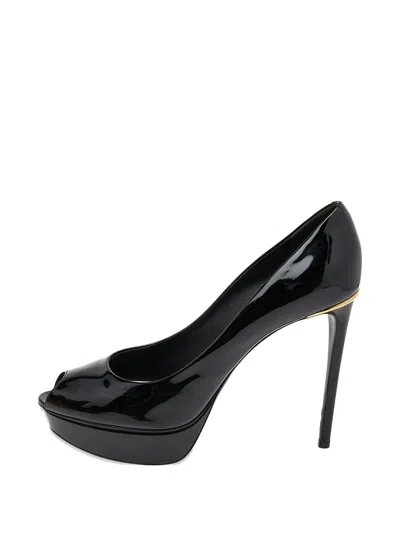 Pre-owned Louis Vuitton Eyeline Peep-toe Pumps In Black