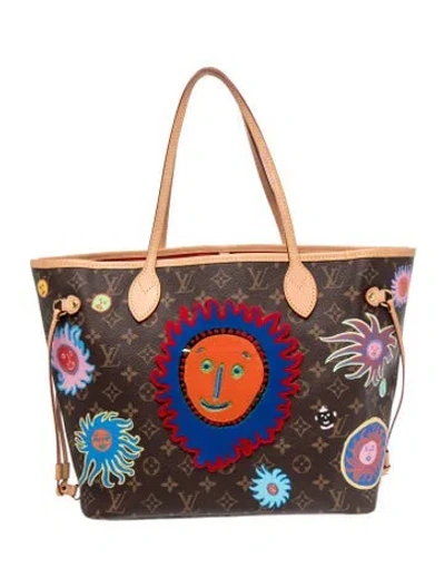 Pre-owned Louis Vuitton Faces Neverfull W/pouch In Brown
