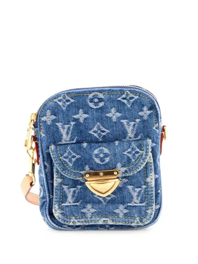 Pre-owned Louis Vuitton Fairfax Pochette Lv Remix Monogram Denim Crossbody Bag In Blue