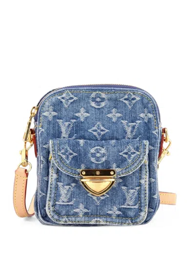 Pre-owned Louis Vuitton Fairfax Pochette Lv Remix Monogram Denim Crossbody Bag In Blue