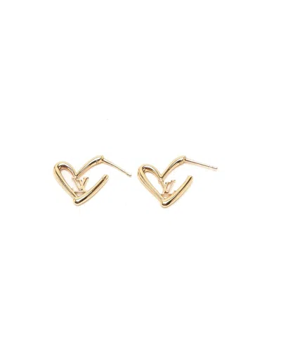 Louis Vuitton Fall In Love Heart Earrings In Gold