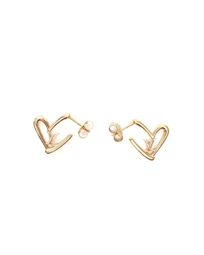 Pre-owned Louis Vuitton Fall In Love Heart Earrings In Yellow