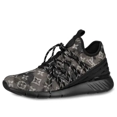 Louis Vuitton Fastlane Sneakers 'black Monogram Denim' In Multi