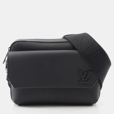 Pre-owned Louis Vuitton Fastline Messenger Shoulder Bag Aerogram Leather Black