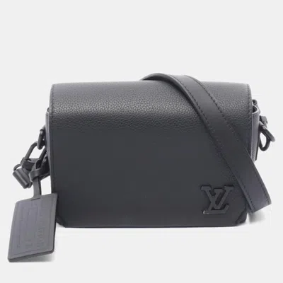 Pre-owned Louis Vuitton Fastline Pm Black Aerogram Leather Wearable Wallet