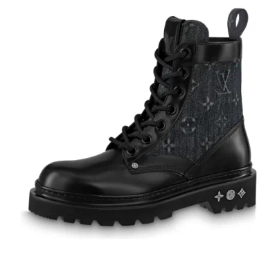 Pre-owned Louis Vuitton Fat Ranger Boots 'black With Monogram'