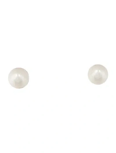 Pre-owned Louis Vuitton Faux Pearl & Enamel Louisette Stud Earrings In Multi
