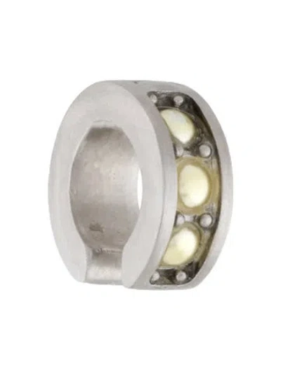 Pre-owned Louis Vuitton Faux Pearl Ear Cuff In White