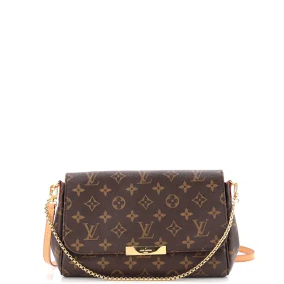 Pre-owned Louis Vuitton Favorite Handbag Monogram Canvas Mm In Brown