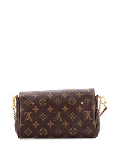 Pre-owned Louis Vuitton Favorite Handbag Monogram Canvas Pm Clutch Bag In Brown