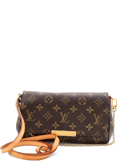 Pre-owned Louis Vuitton Favorite Handbag Monogram Canvas Pm Clutch Bag In Brown